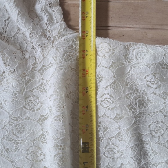 Sequin Heart Lined Lace Stretch Shift 3/4 Sleeve Chic Fitted Formal Dress - Picture 7 of 10